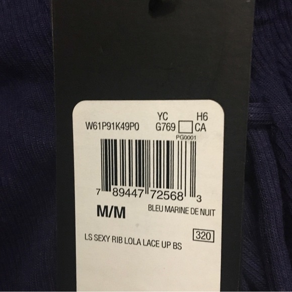 New With Tags - Guess Ribbed Long Sleeved Bodysuit 2010s - Picture 2 of 4